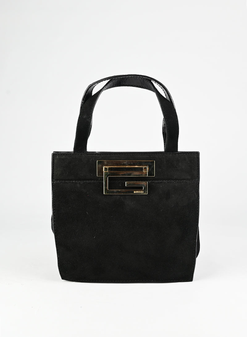 Gucci Borsa in suede nera