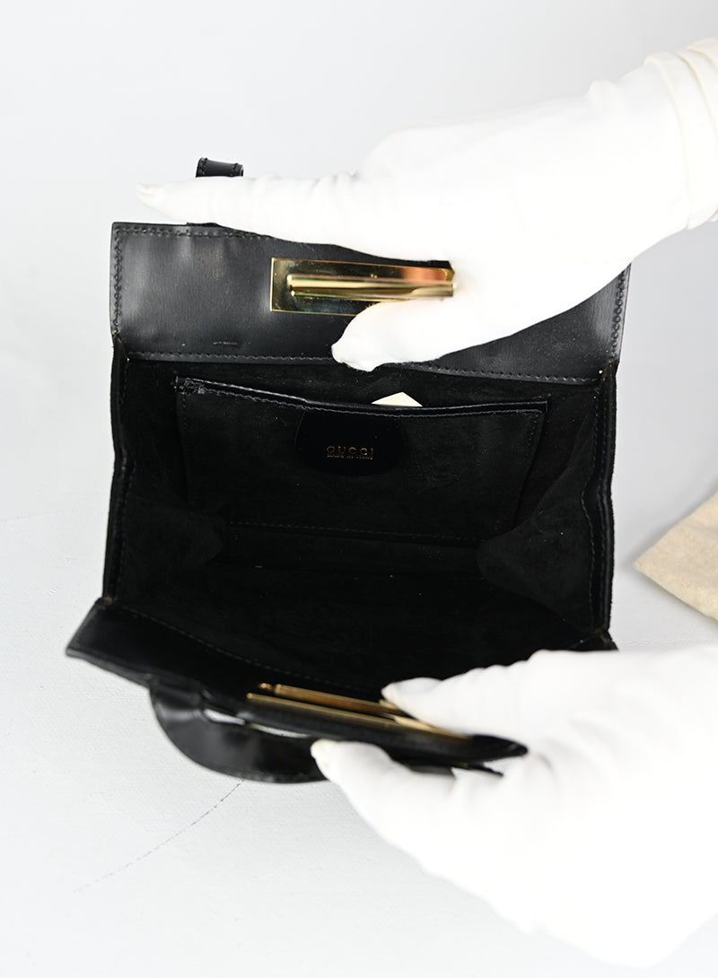 Gucci Borsa in suede nera