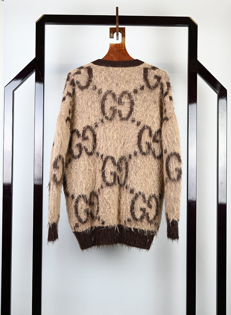 Gucci Cardigan in lana beige con GG - Tg. XS