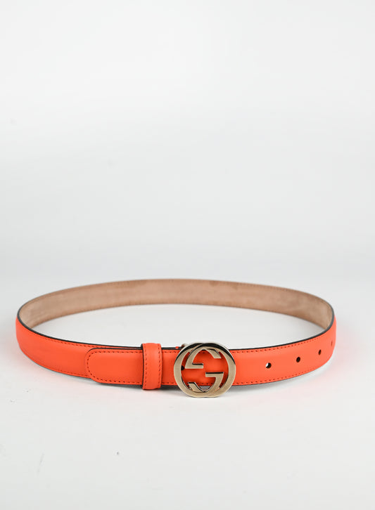Gucci Cintura in pelle arancio