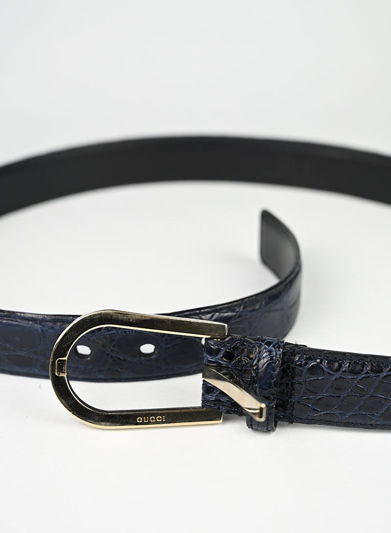 Gucci Cintura Cocco Blu