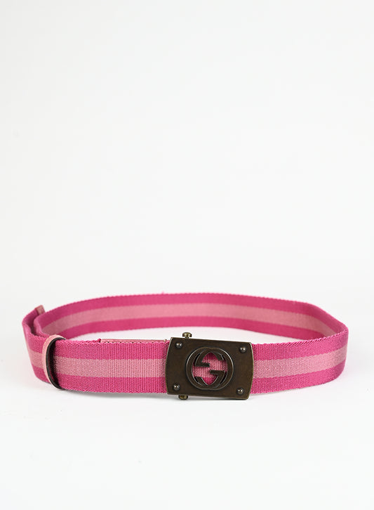 Gucci Cintura in tessuto rosa