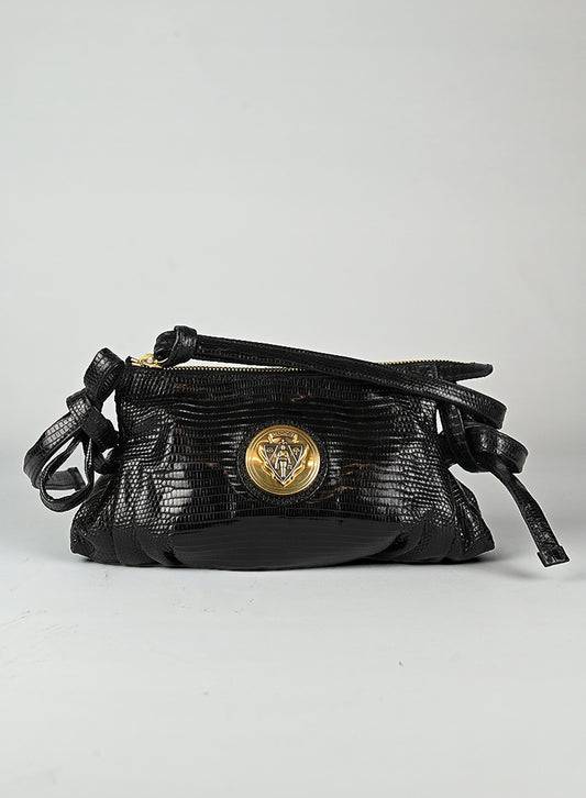 Gucci Borsa in pelle lizard nera