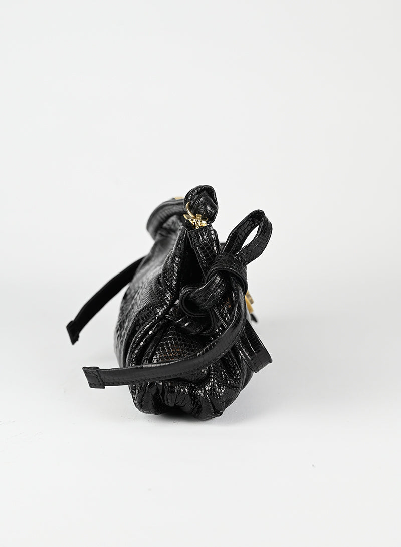 Gucci Borsa in pelle lizard nera