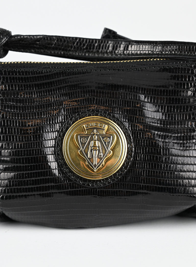 Gucci Borsa in pelle lizard nera