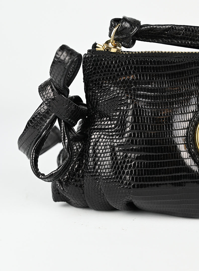 Gucci Borsa in pelle lizard nera