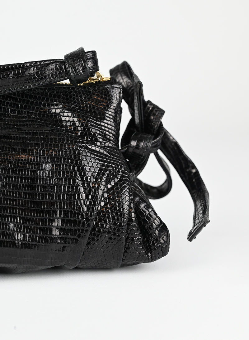 Gucci Borsa in pelle lizard nera