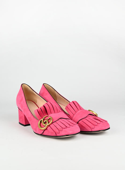 Gucci Décolleté Marmont in suede fucsia - N. 37