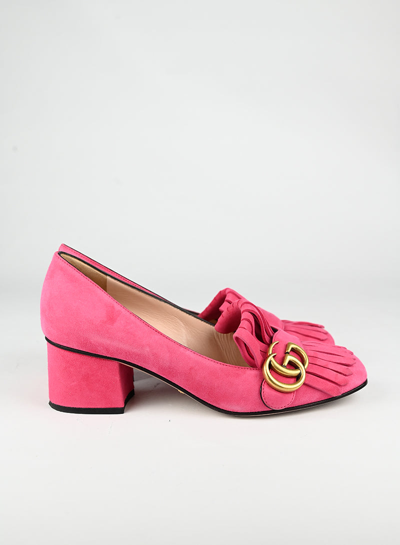 Gucci Décolleté Marmont in suede fucsia - N. 37