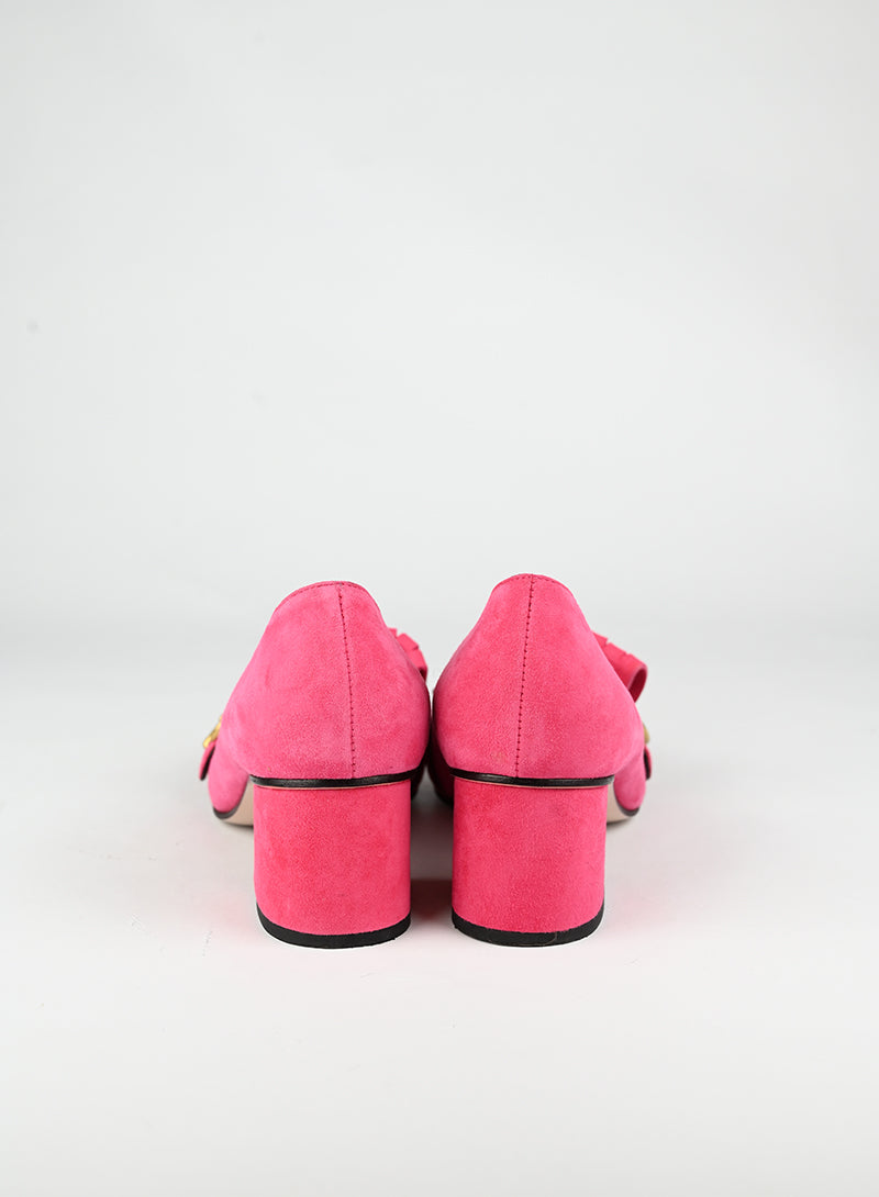Gucci Décolleté Marmont in suede fucsia - N. 37