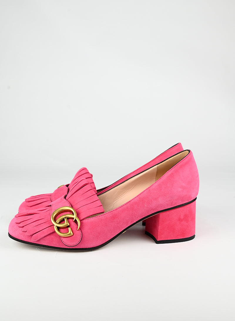 Gucci Décolleté Marmont in suede fucsia - N. 37