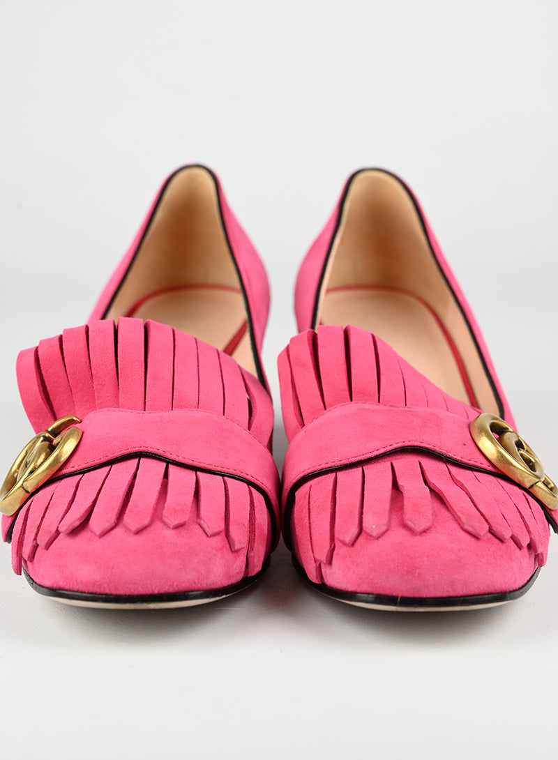 Gucci Décolleté Marmont in suede fucsia - N. 37