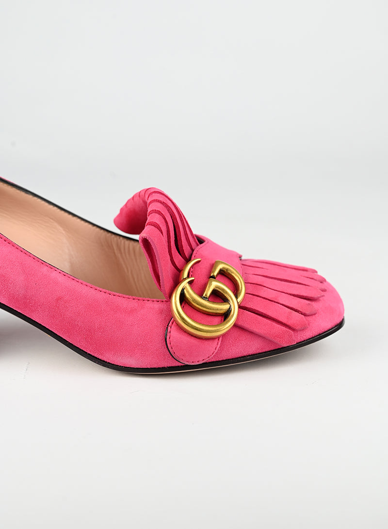 Gucci Décolleté Marmont in suede fucsia - N. 37
