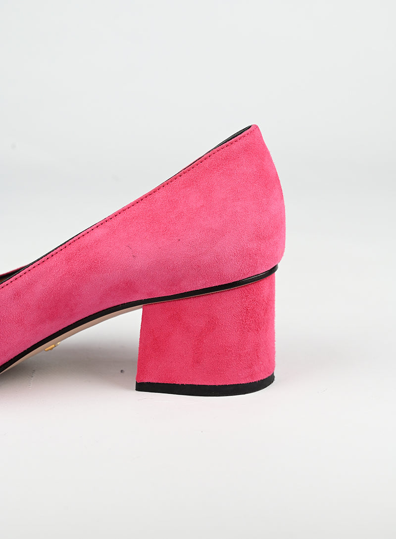 Gucci Décolleté Marmont in suede fucsia - N. 37