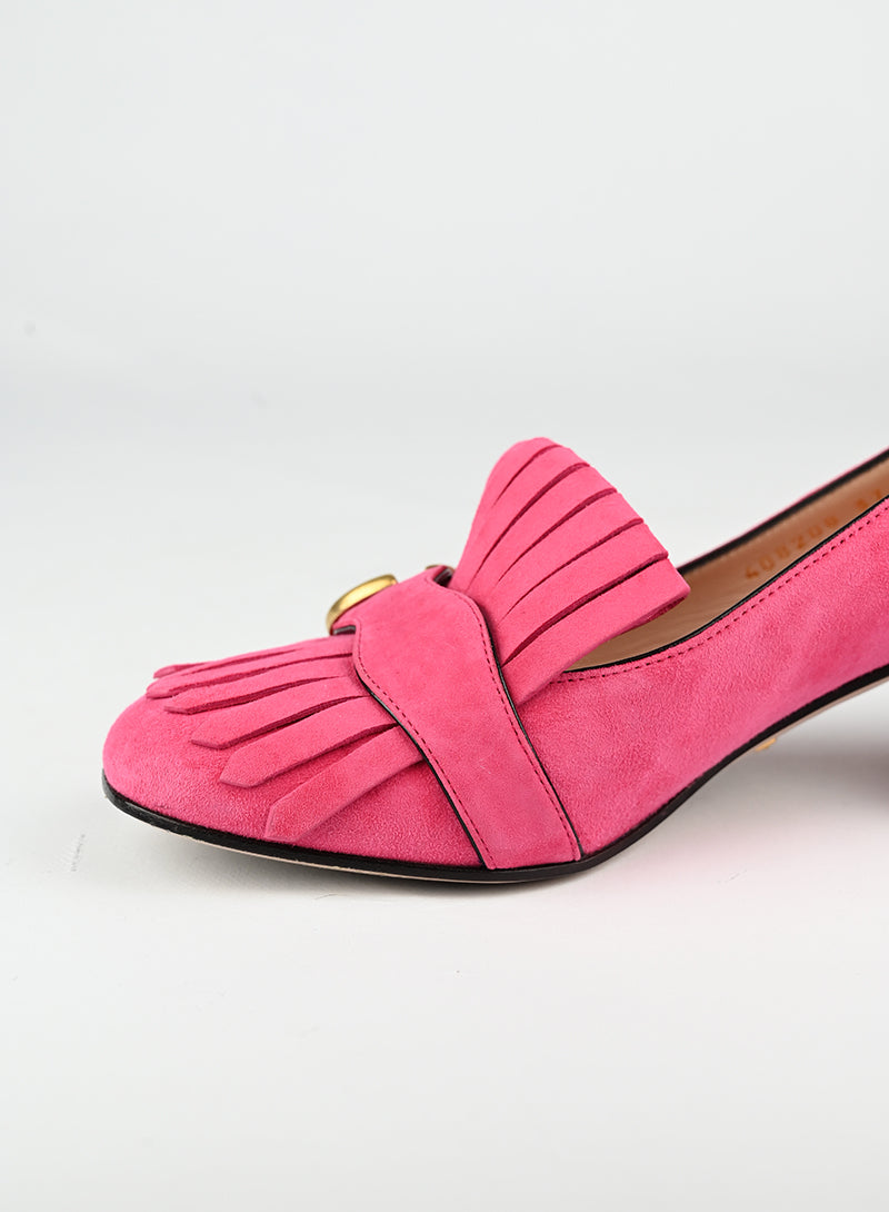 Gucci Décolleté Marmont in suede fucsia - N. 37
