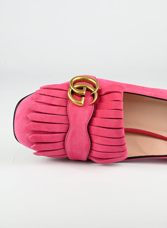 Gucci Décolleté Marmont in suede fucsia - N. 37