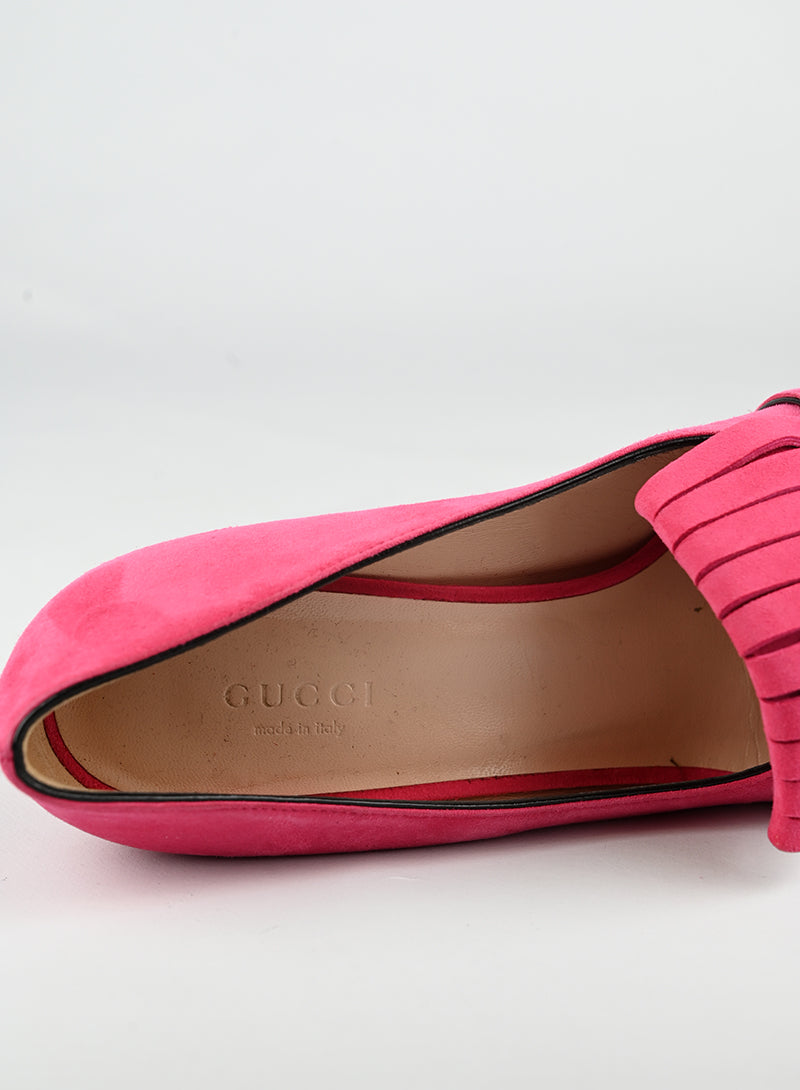Gucci Décolleté Marmont in suede fucsia - N. 37