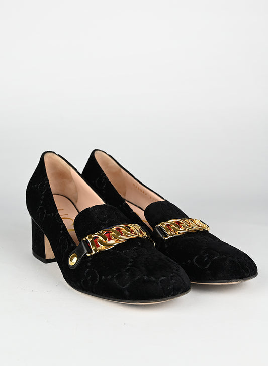 Gucci Mocassini Sylvie in suede nero - N. 37 ½