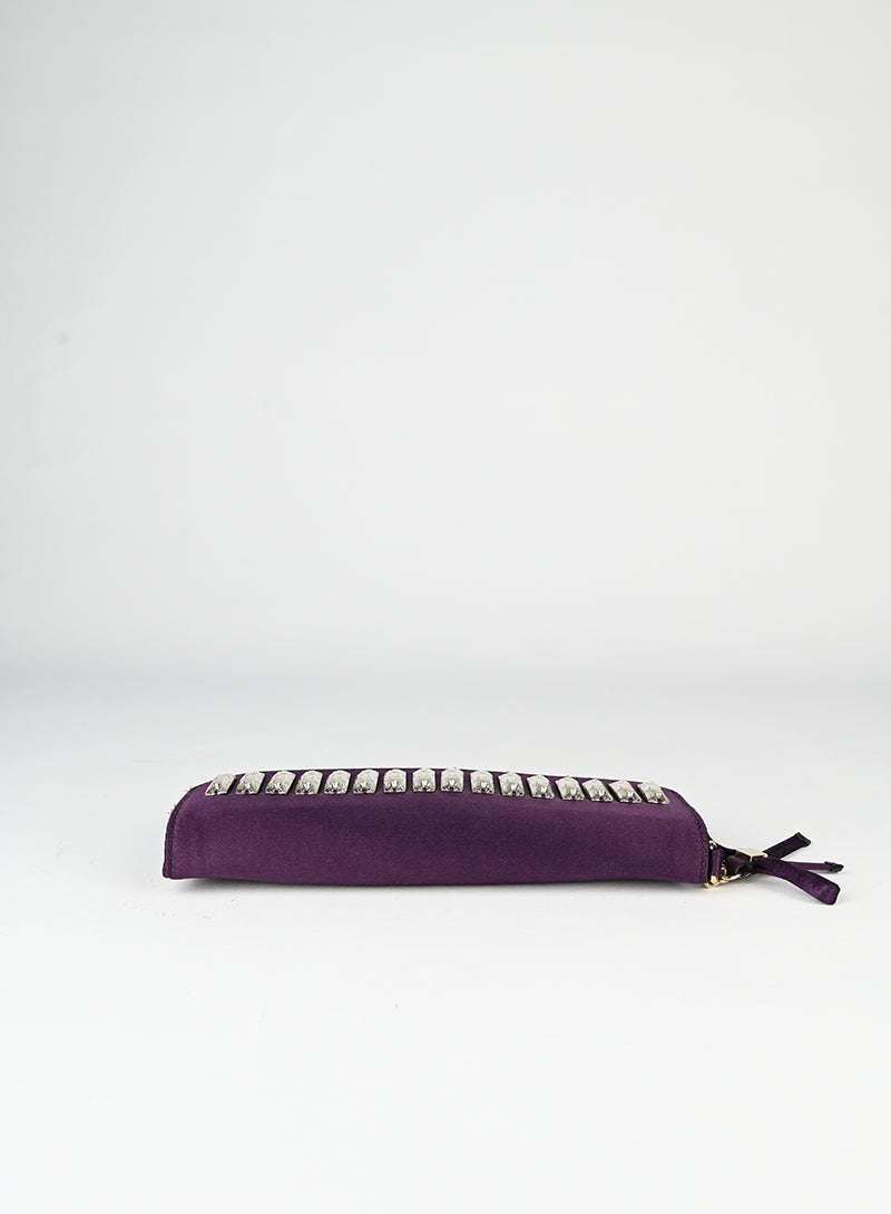 Gucci Pochette in raso viola con strass