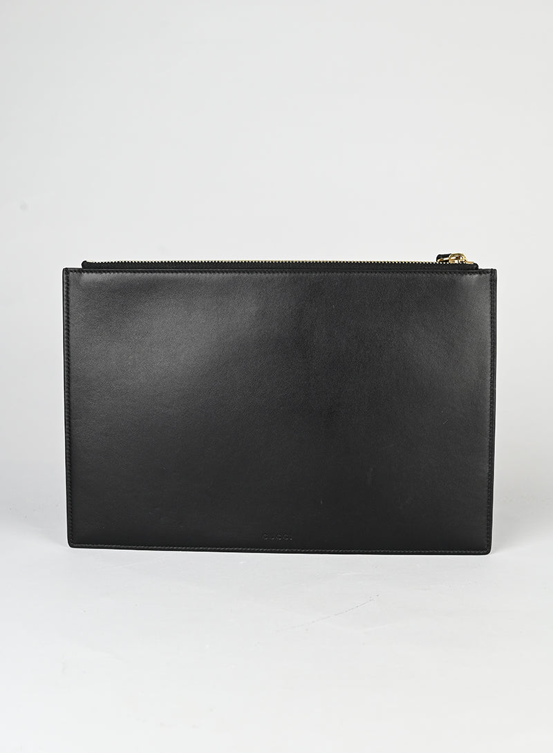 Gucci Pochette con ape in pelle nera