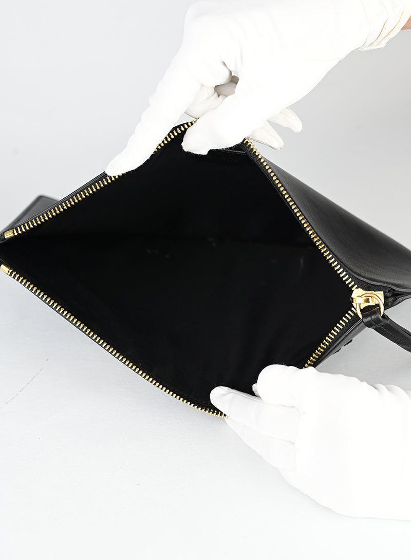 Gucci Pochette con ape in pelle nera