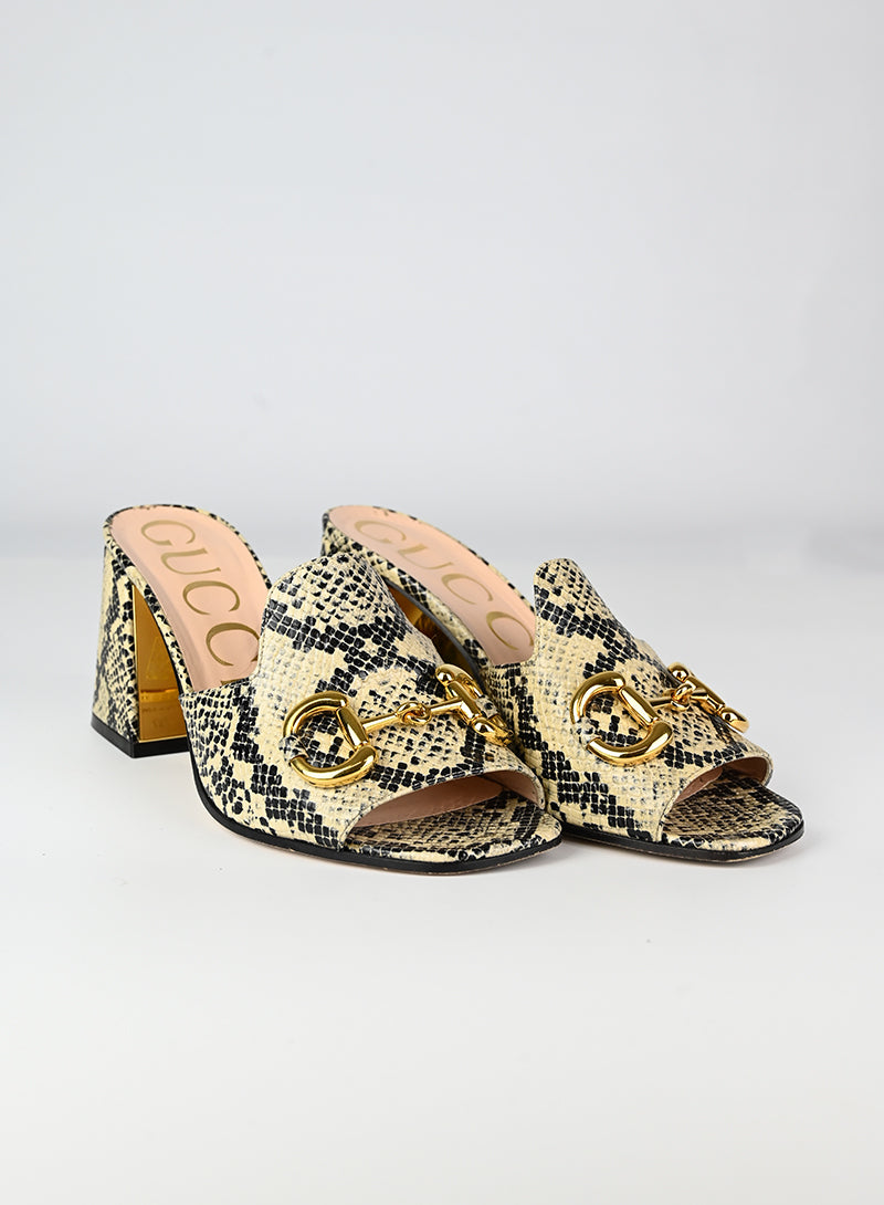 Gucci Sandali horsebit stampa pitone - N. 37