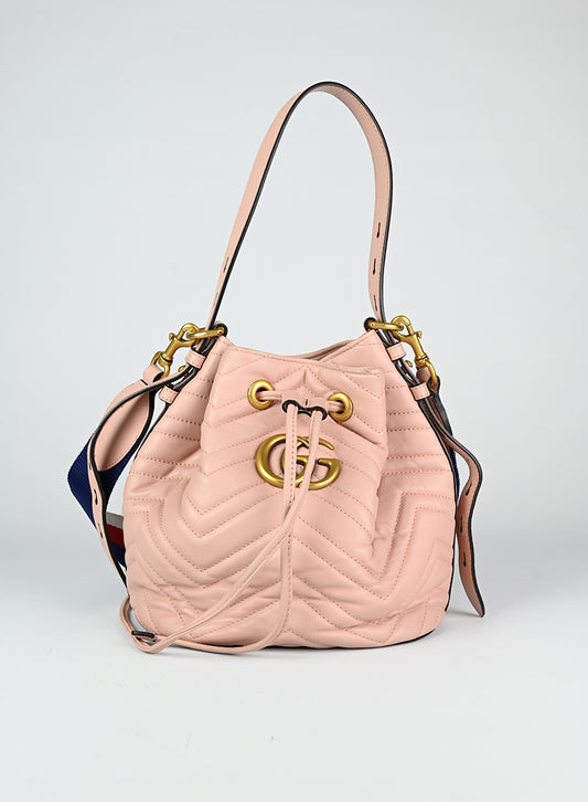 Gucci Borsa a secchiello Marmont rosa