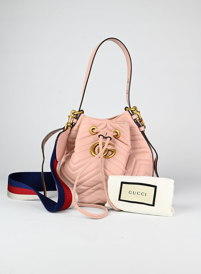 Gucci Borsa a secchiello Marmont rosa