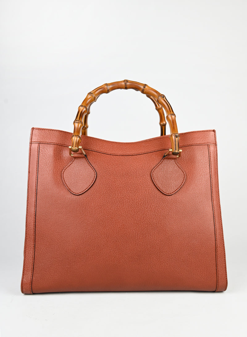 Gucci Shopper Bamboo in pelle ruggine