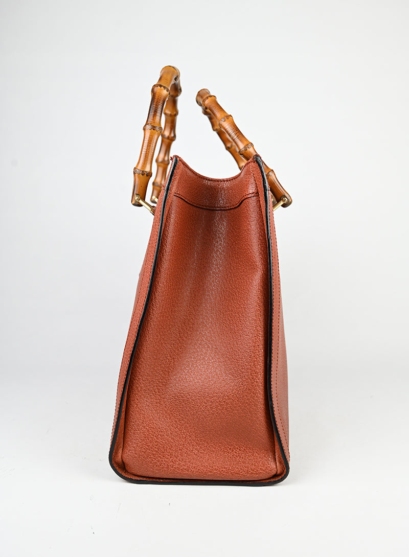 Gucci Shopper Bamboo in pelle ruggine