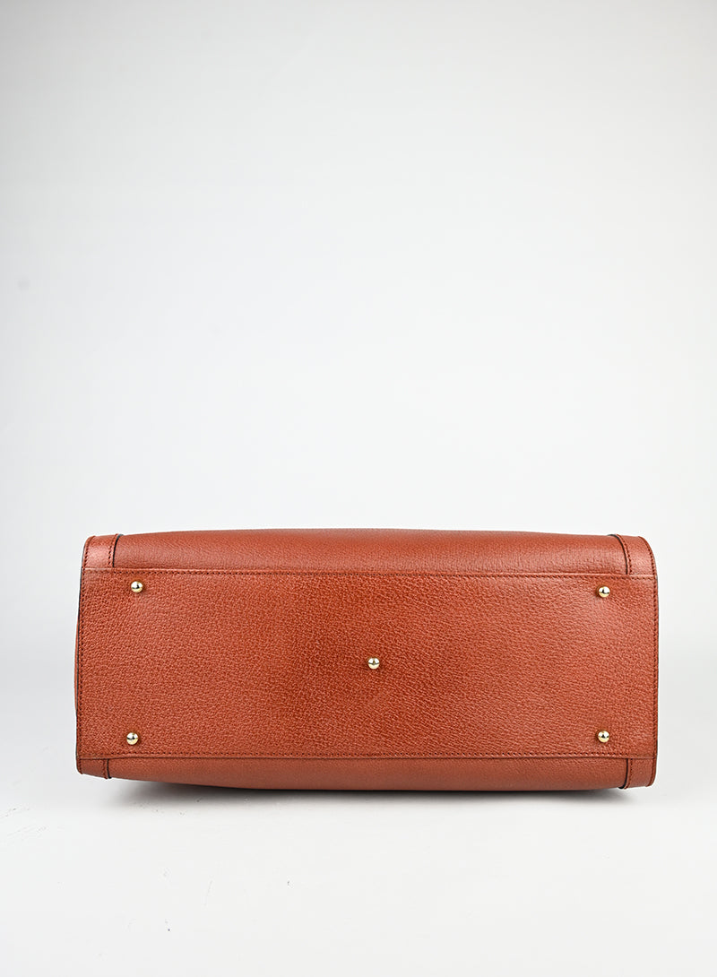 Gucci Shopper Bamboo in pelle ruggine