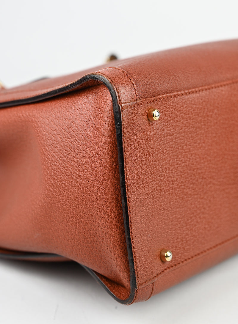 Gucci Shopper Bamboo in pelle ruggine