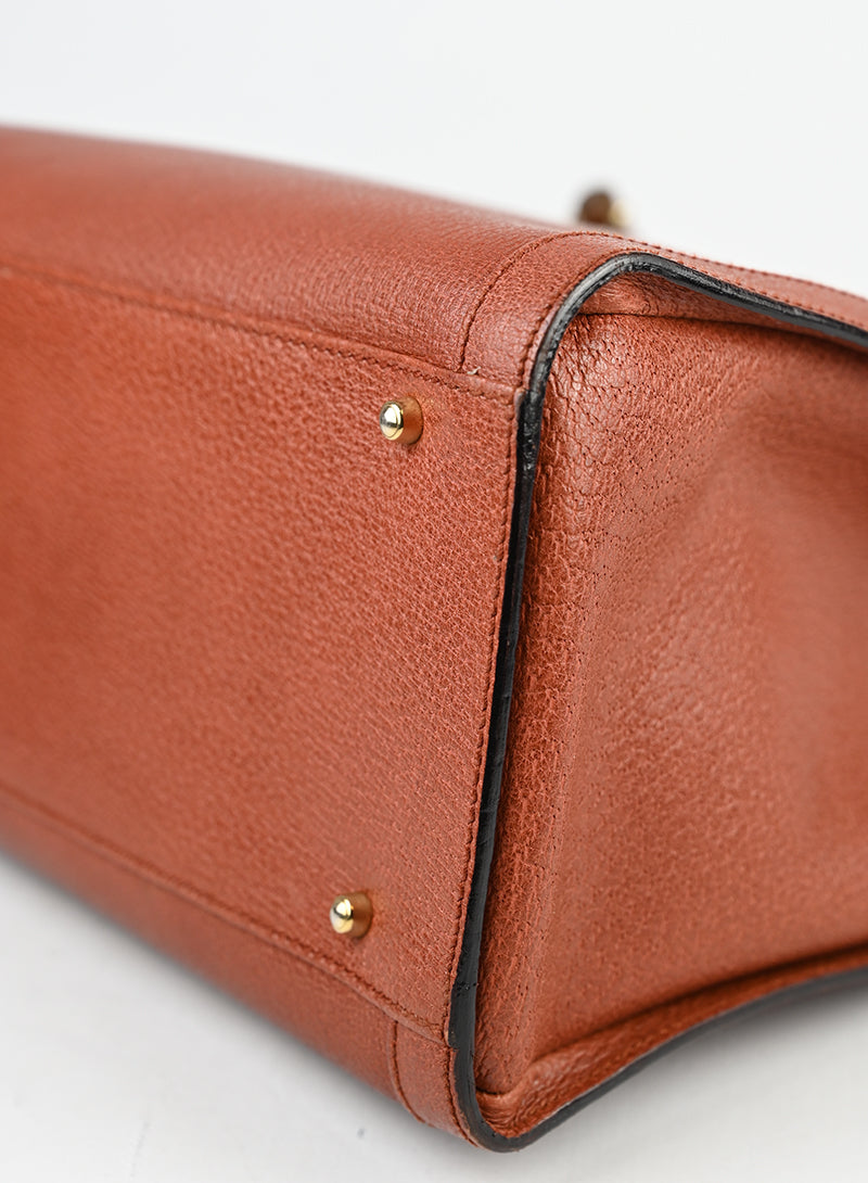 Gucci Shopper Bamboo in pelle ruggine