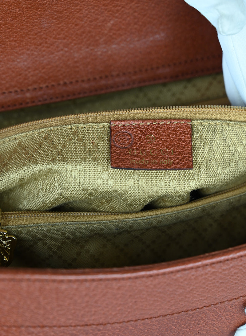 Gucci Shopper Bamboo in pelle ruggine