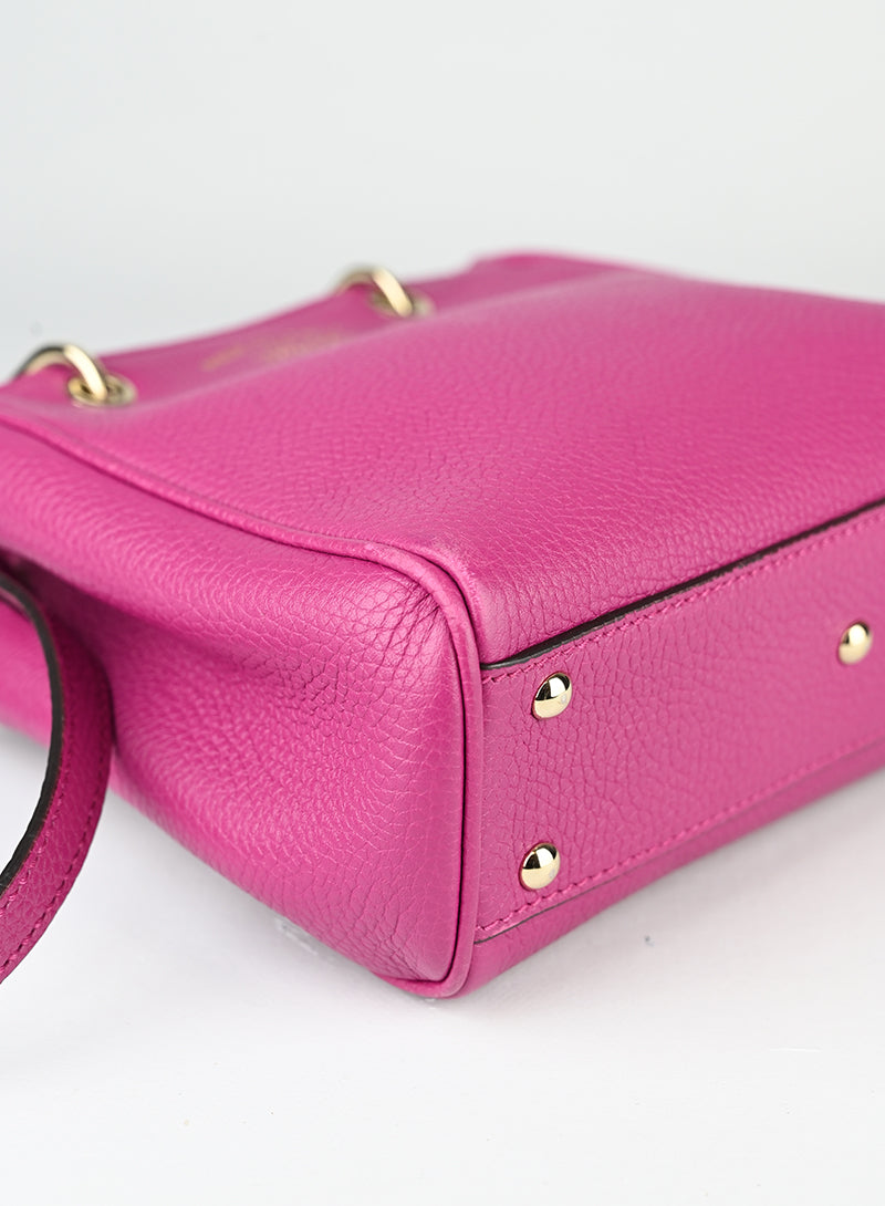 Gucci Borsa Bamboo in pelle ciclamino