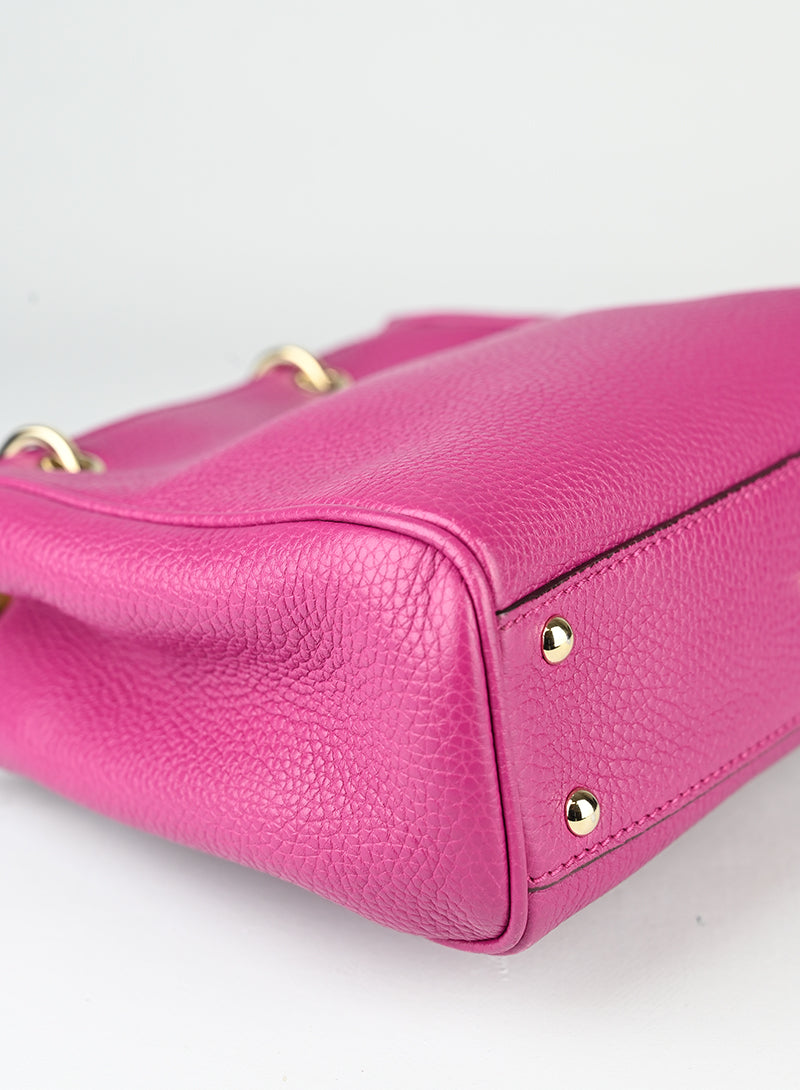 Gucci Borsa Bamboo in pelle ciclamino