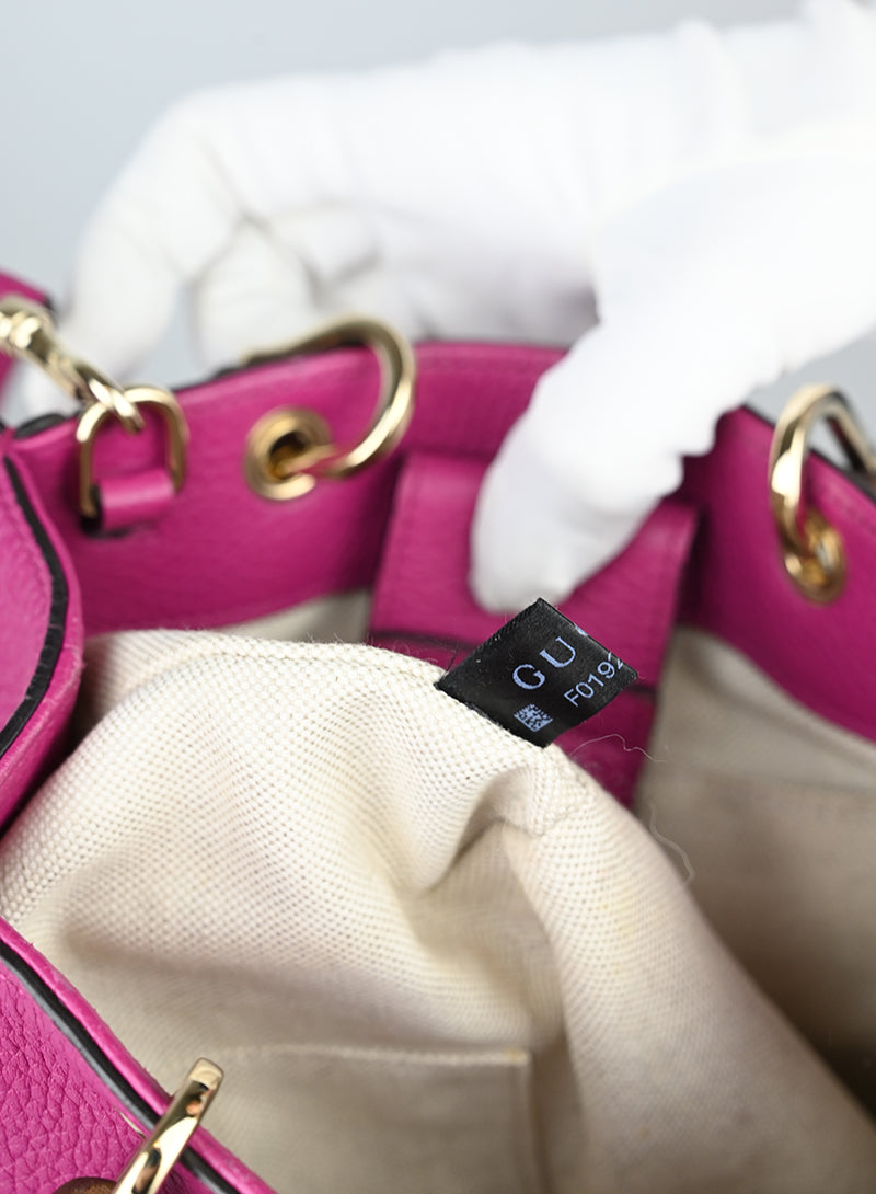 Gucci Borsa Bamboo in pelle ciclamino