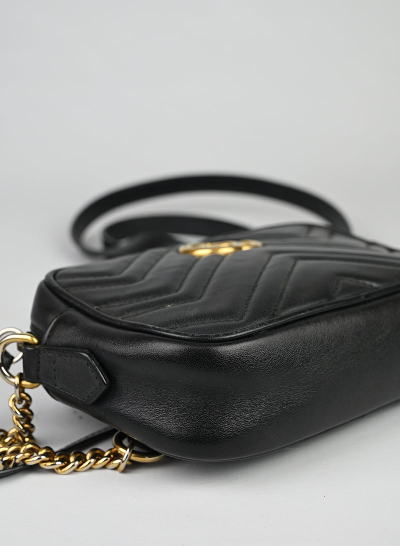 Gucci Borsa Marmont in pelle nera