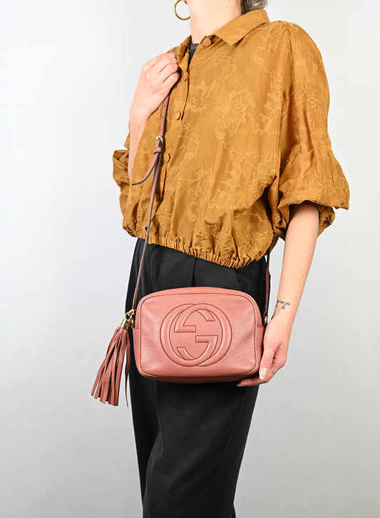 Gucci Borsa Soho in pelle rosa -  lesleyluxuryvintage