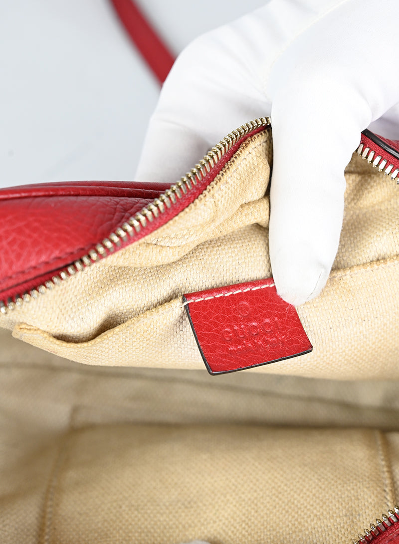 Gucci Borsa Soho Disco mini in pelle rossa