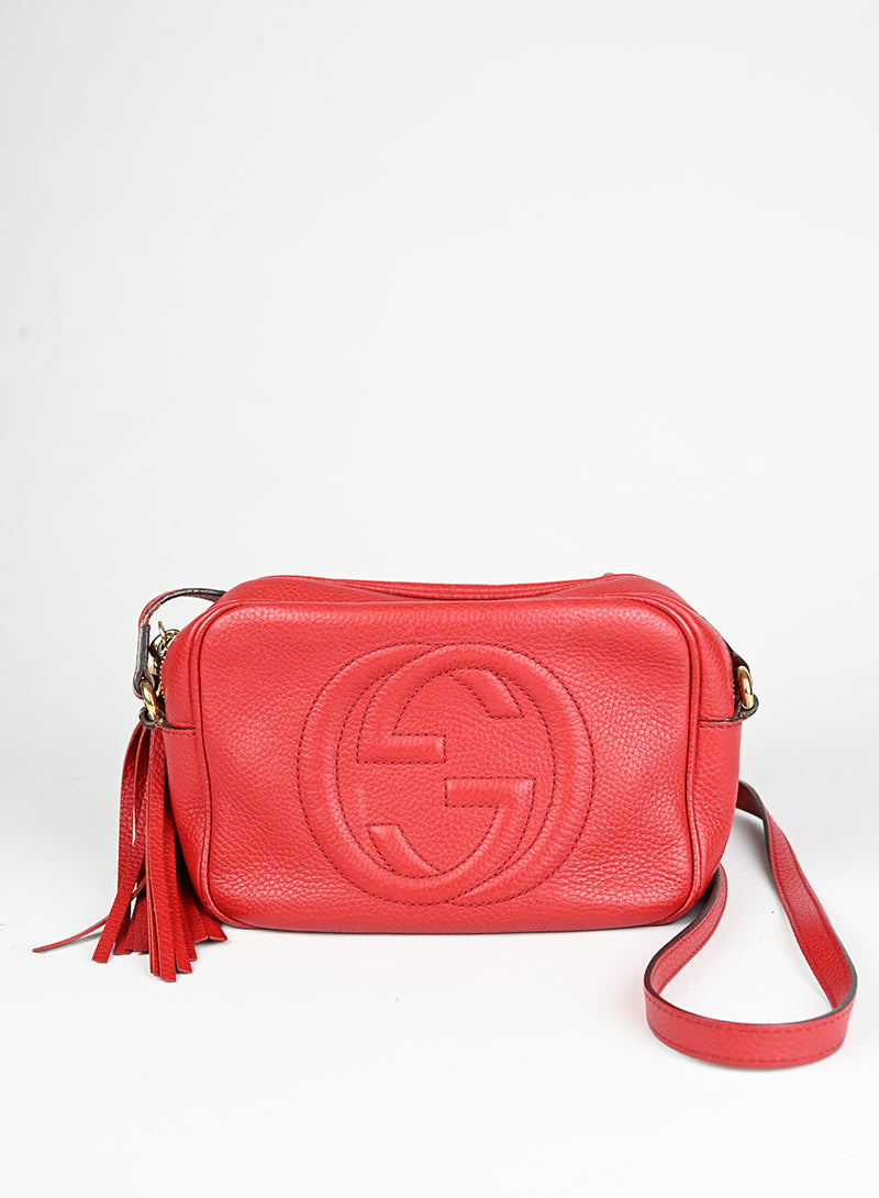 Gucci Borsa Soho Disco mini in pelle rossa