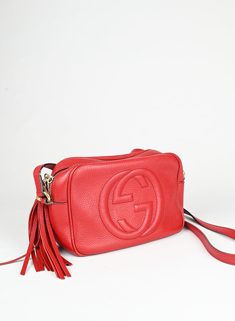 Gucci Borsa Soho Disco mini in pelle rossa