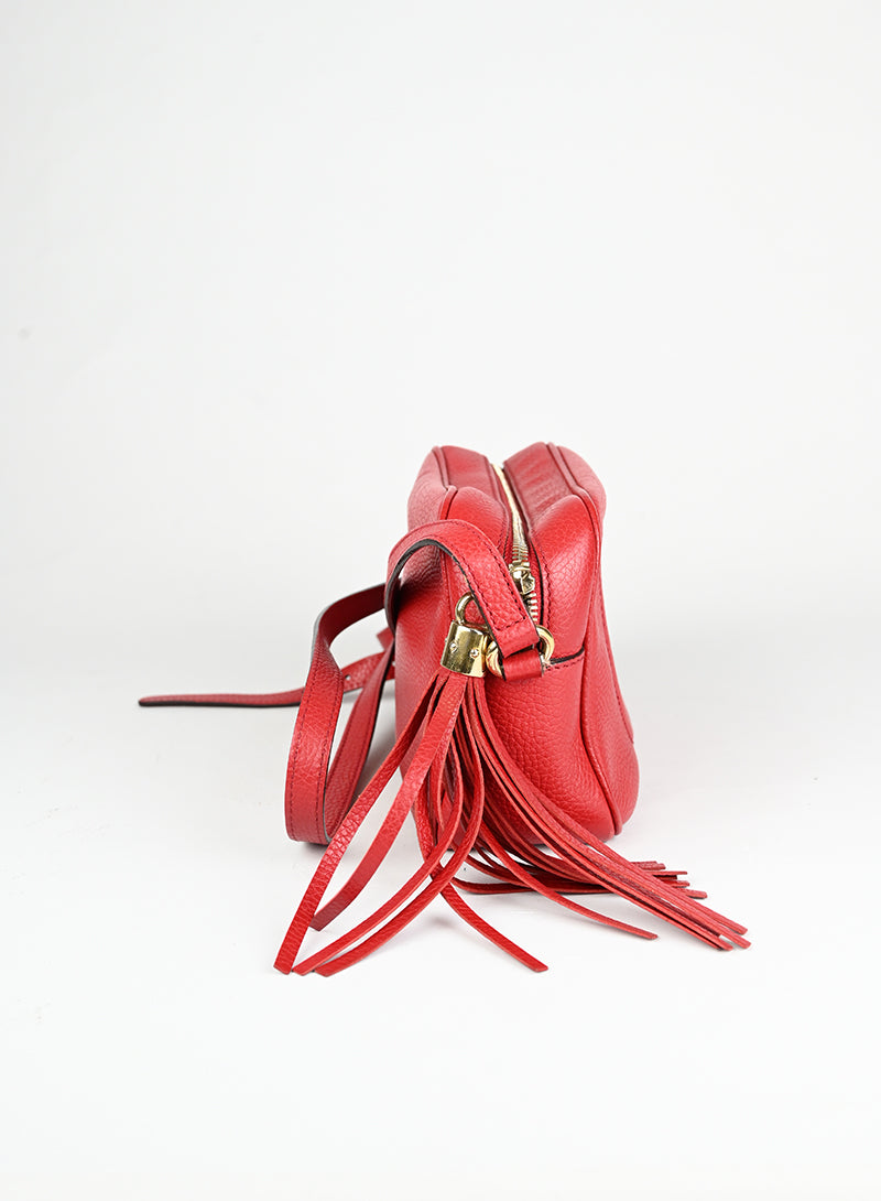 Gucci Borsa Soho Disco mini in pelle rossa