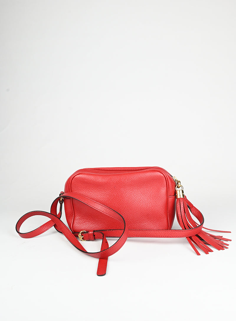 Gucci Borsa Soho Disco mini in pelle rossa