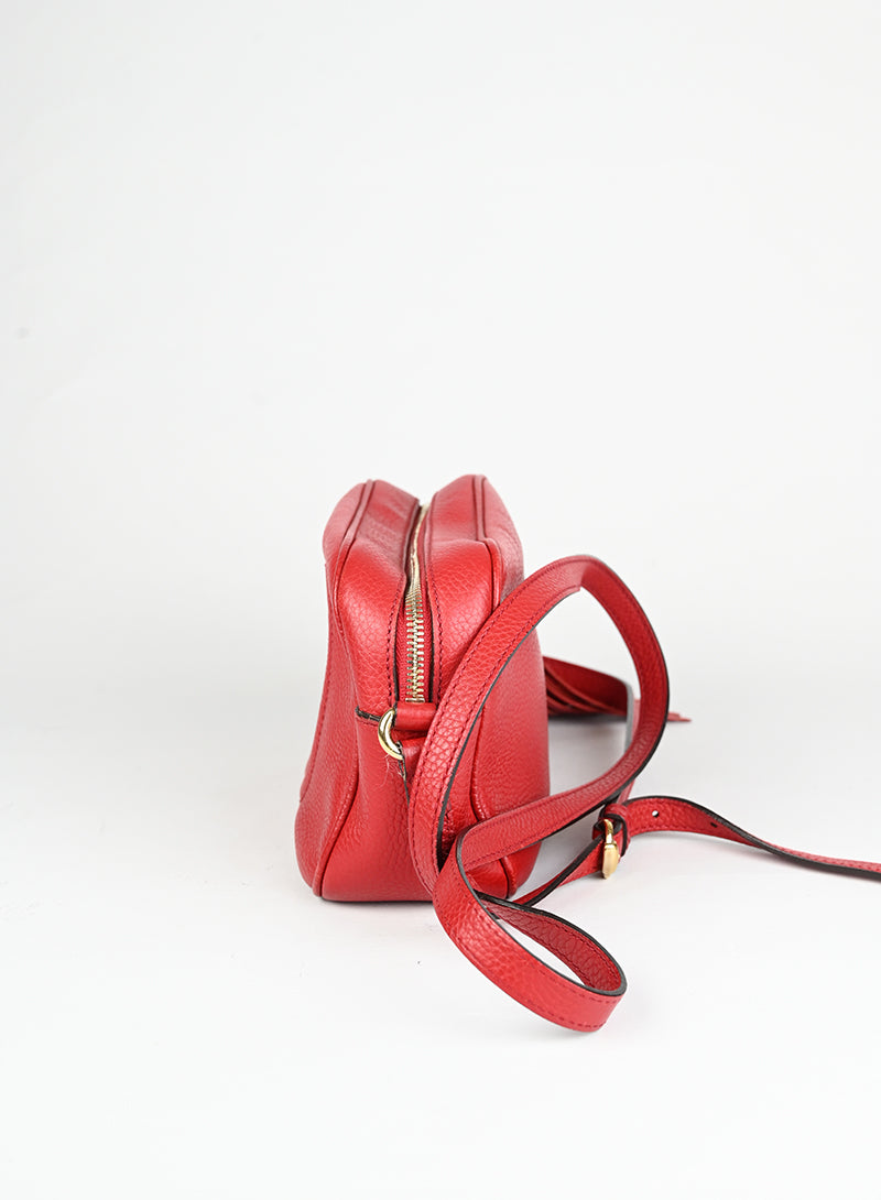 Gucci Borsa Soho Disco mini in pelle rossa