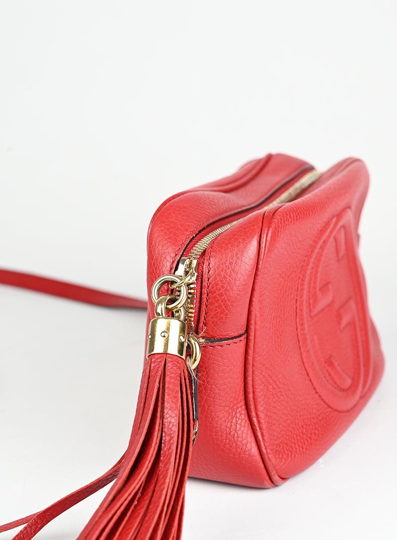 Gucci Borsa Soho Disco mini in pelle rossa
