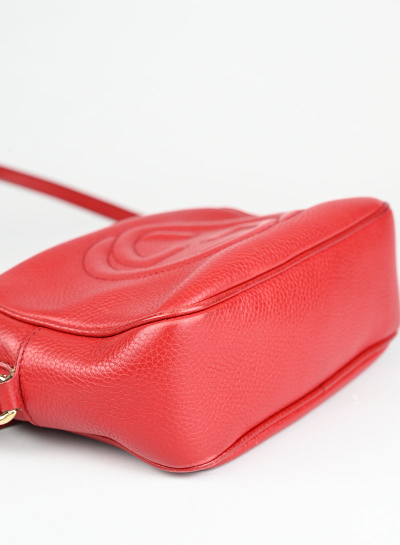 Gucci Borsa Soho Disco mini in pelle rossa