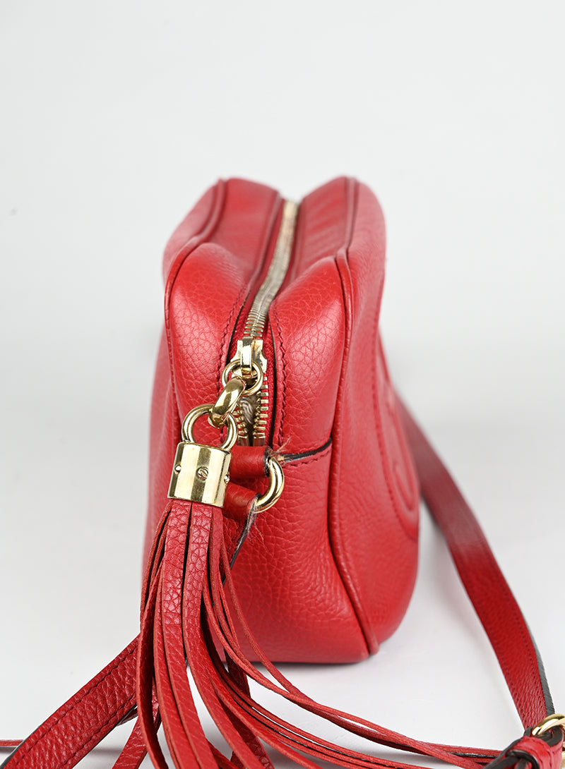 Gucci Borsa Soho Disco mini in pelle rossa