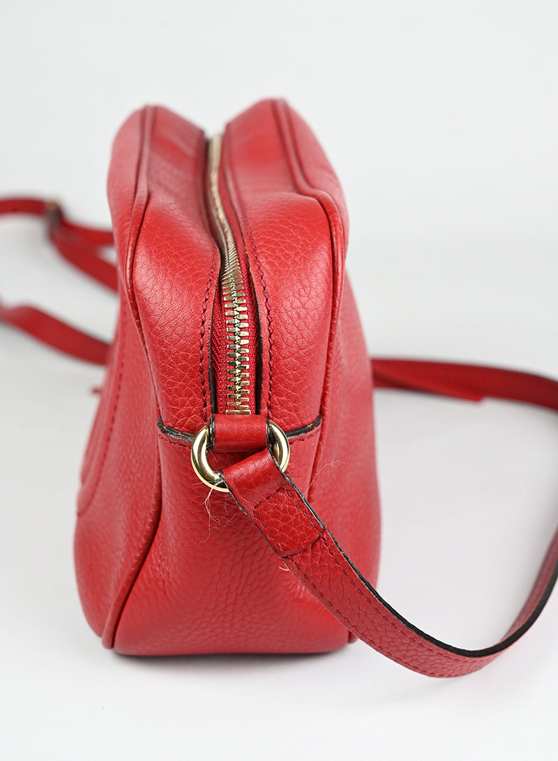 Gucci Borsa Soho Disco mini in pelle rossa