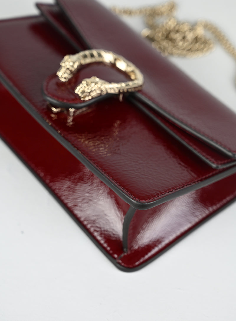 Gucci Borsina a Tracolla Dionysus Mini Vernice Rossa